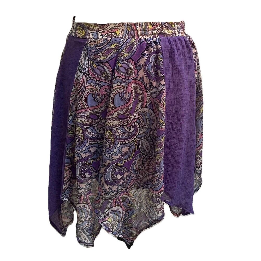 Disney D-Signed Skirt Girl Meets World Paisley Sharkbite Purple Boho Med 10/12